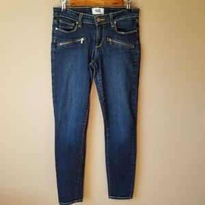 PAIGE | INDIO Zip Moto Skinny Jeans, Size 27